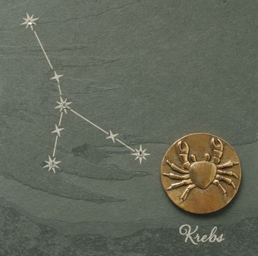 Bronzebild auf Schiefer "Sternzeichen"