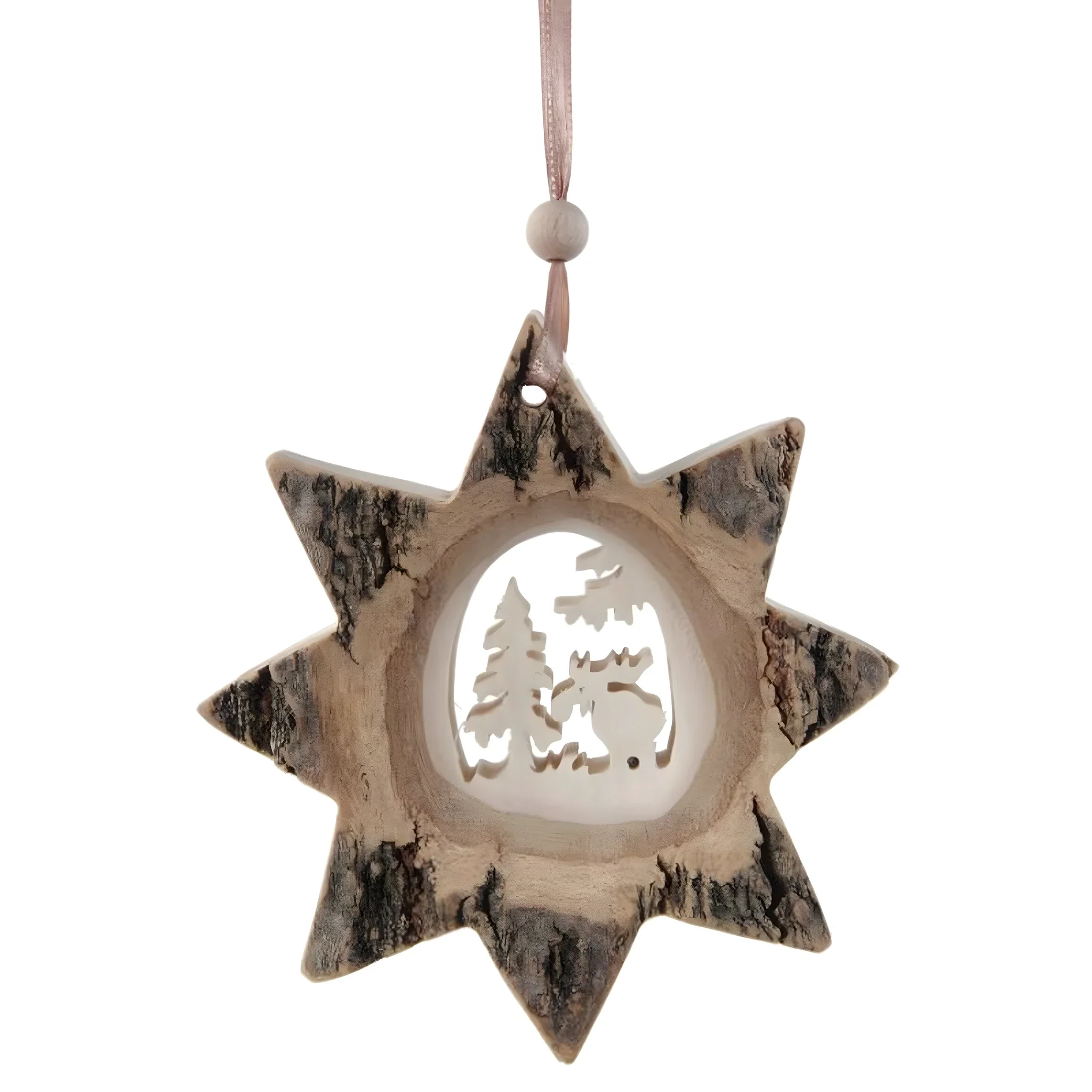 Weihnachtsstern aus Naturrinde