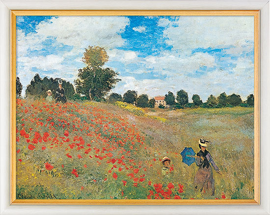 Claude Monet "Les coquelicots à Argenteuil (Das Mohnfeld bei Argenteuil)" (1873), gerahmt