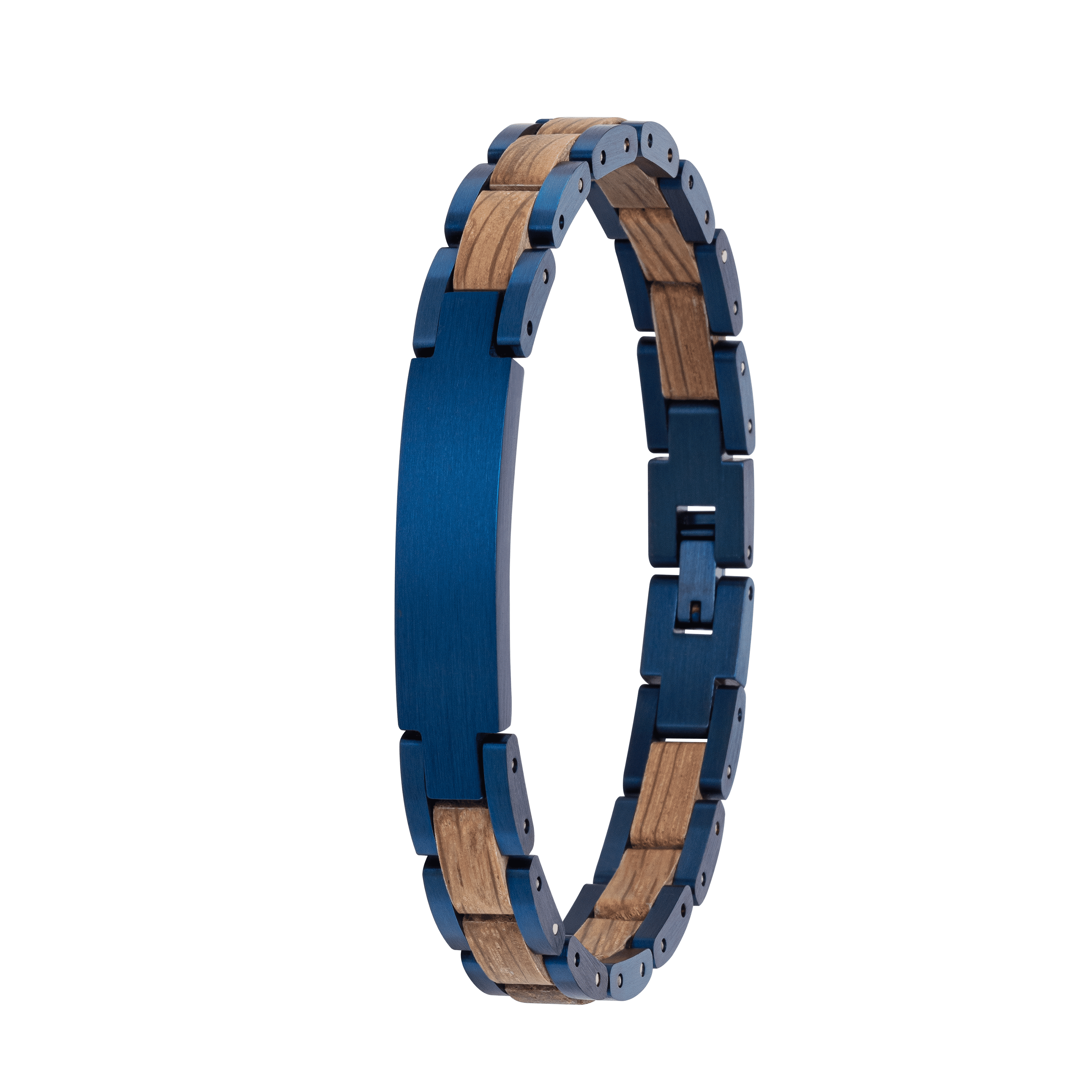 Armband Damen aus Holz - Rumfass Königsblau
