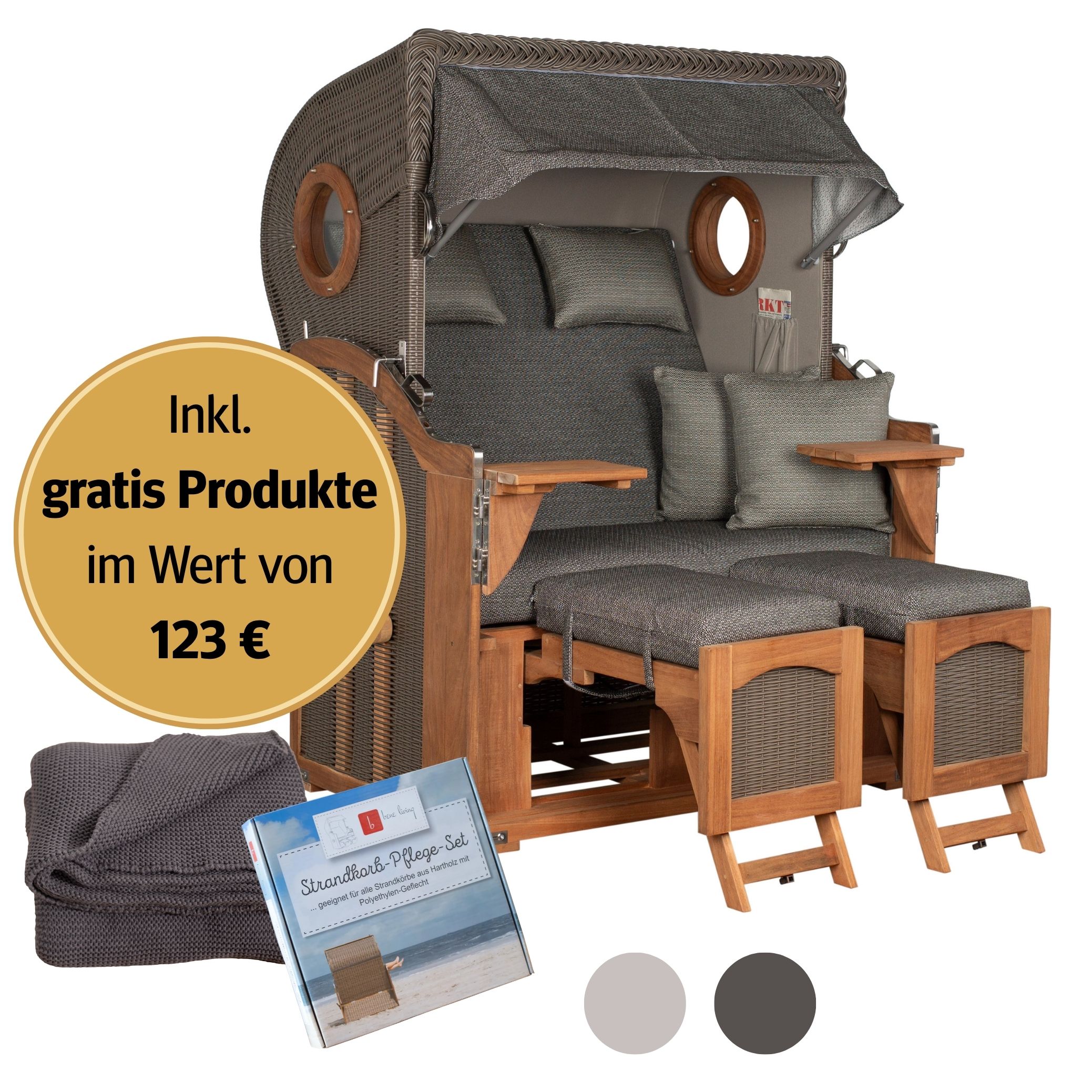 Strandkorb 2-Sitzer | aus Akazienholz – Mellum