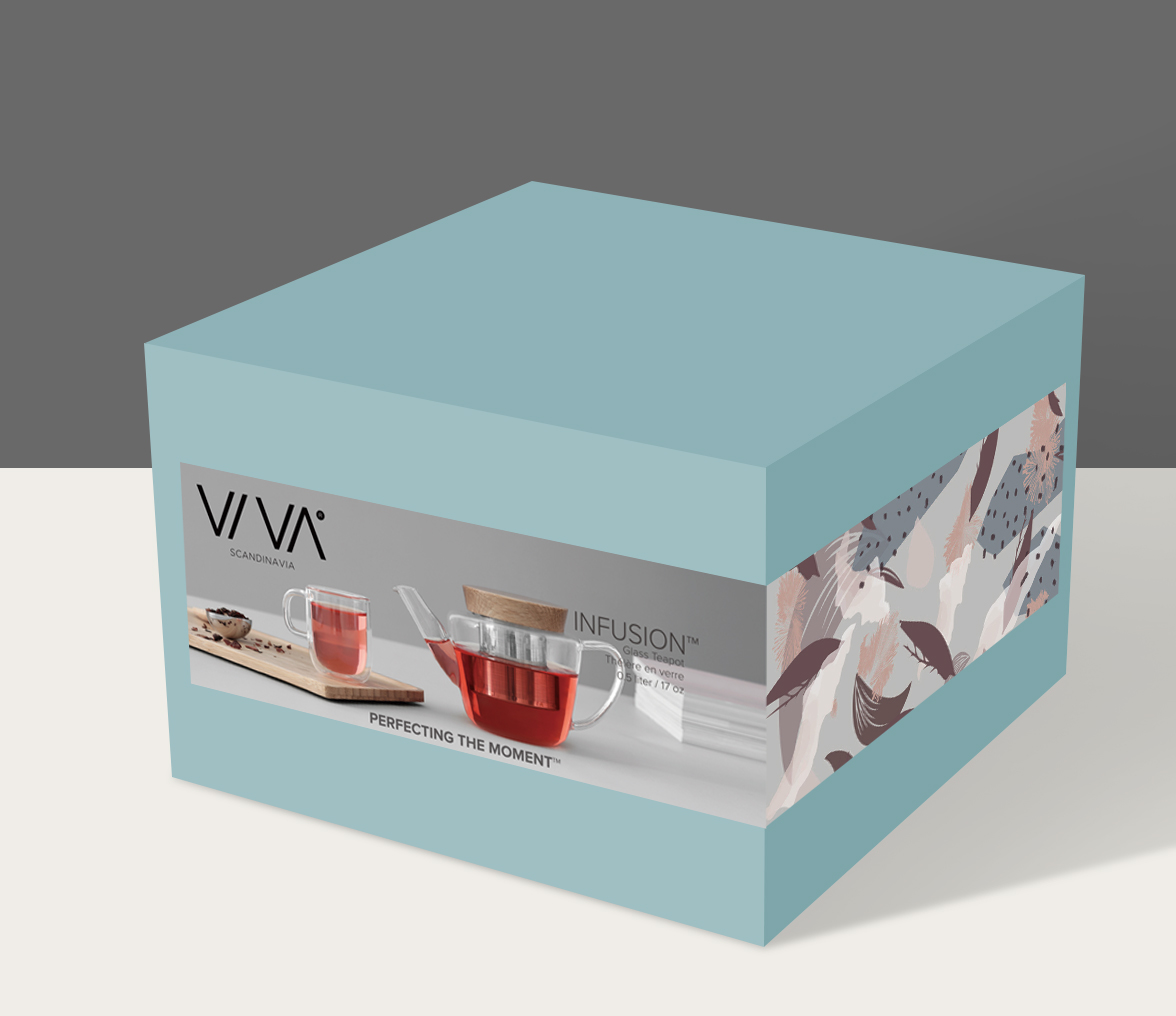 VIVA Infusion Glasteekanne mit Bambusdeckel und Siebeinsatz