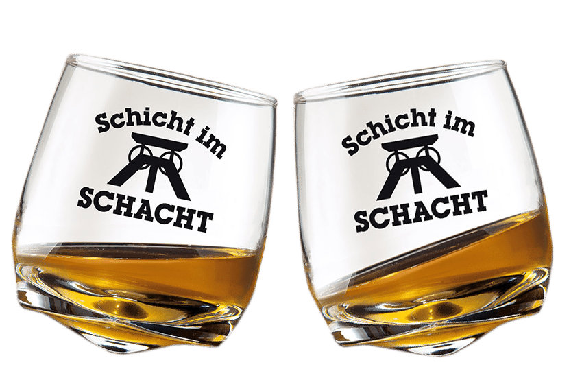 Wackelglas 2er Set in Geschenkverpackung – Whisky-Gläser