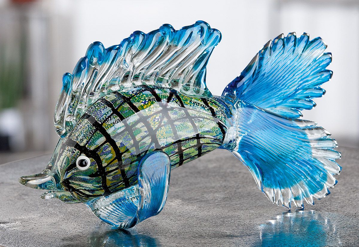Glasskulptur Fisch Rainbow