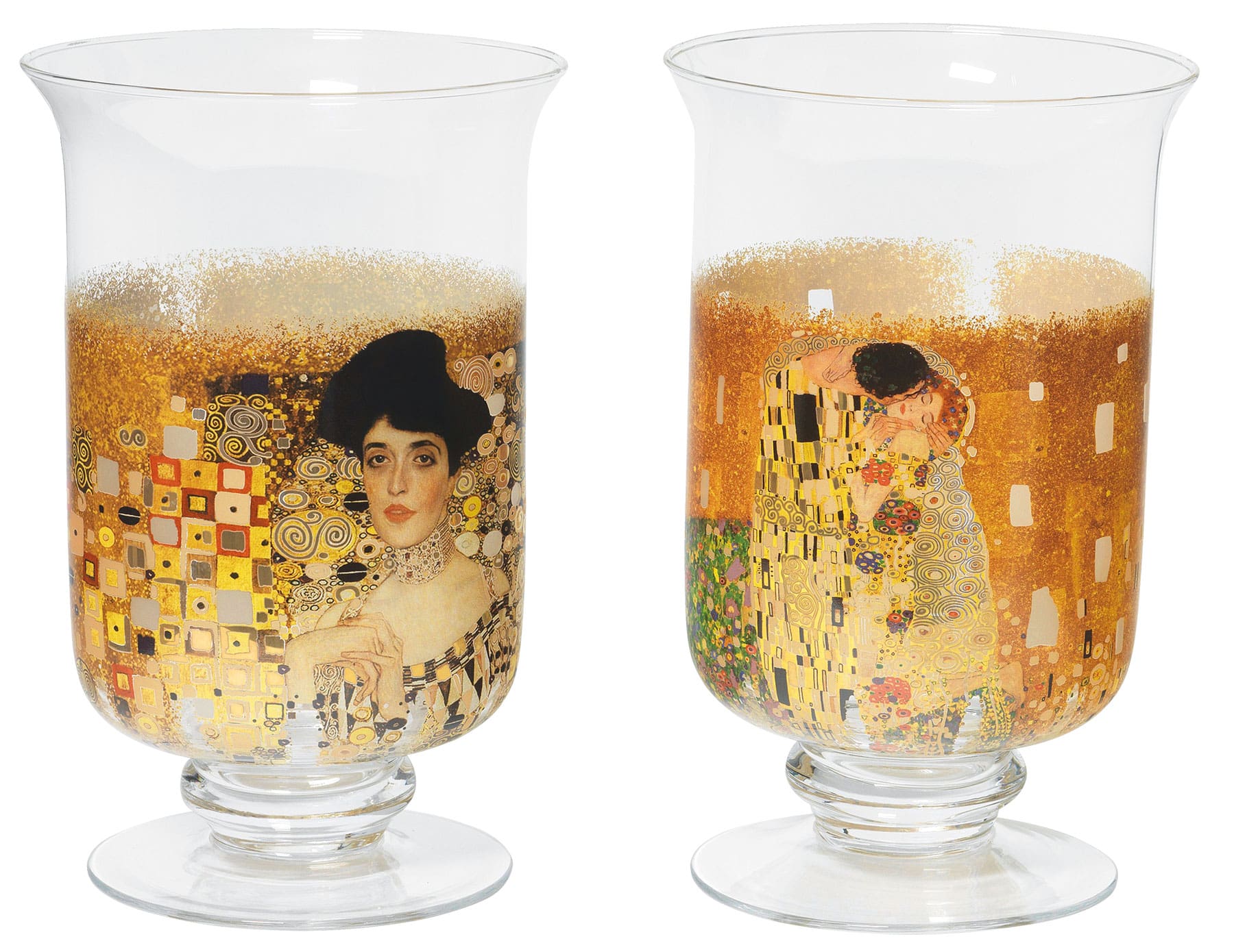 Windlichter/Vasen mit Künstlermotiv im 2er Set - Gustav Klimt