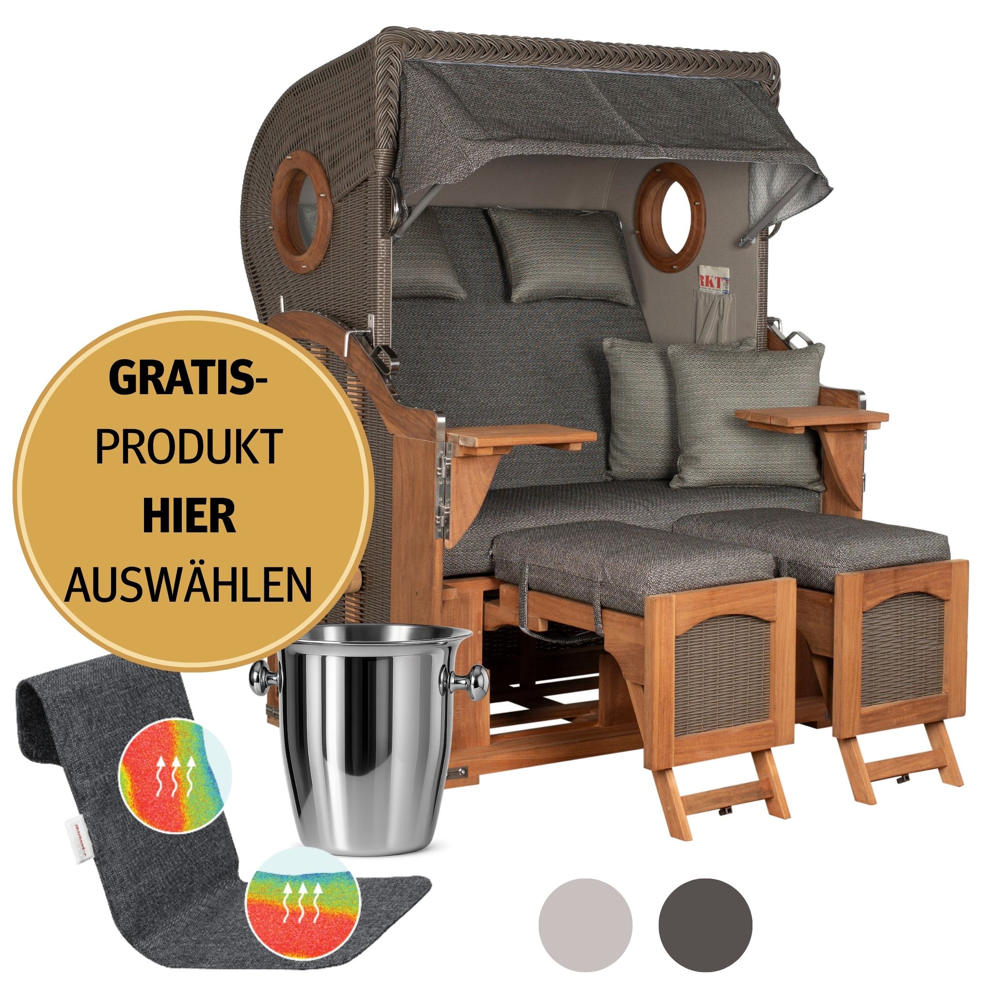 Strandkorb 2-Sitzer | aus Akazienholz – Mellum