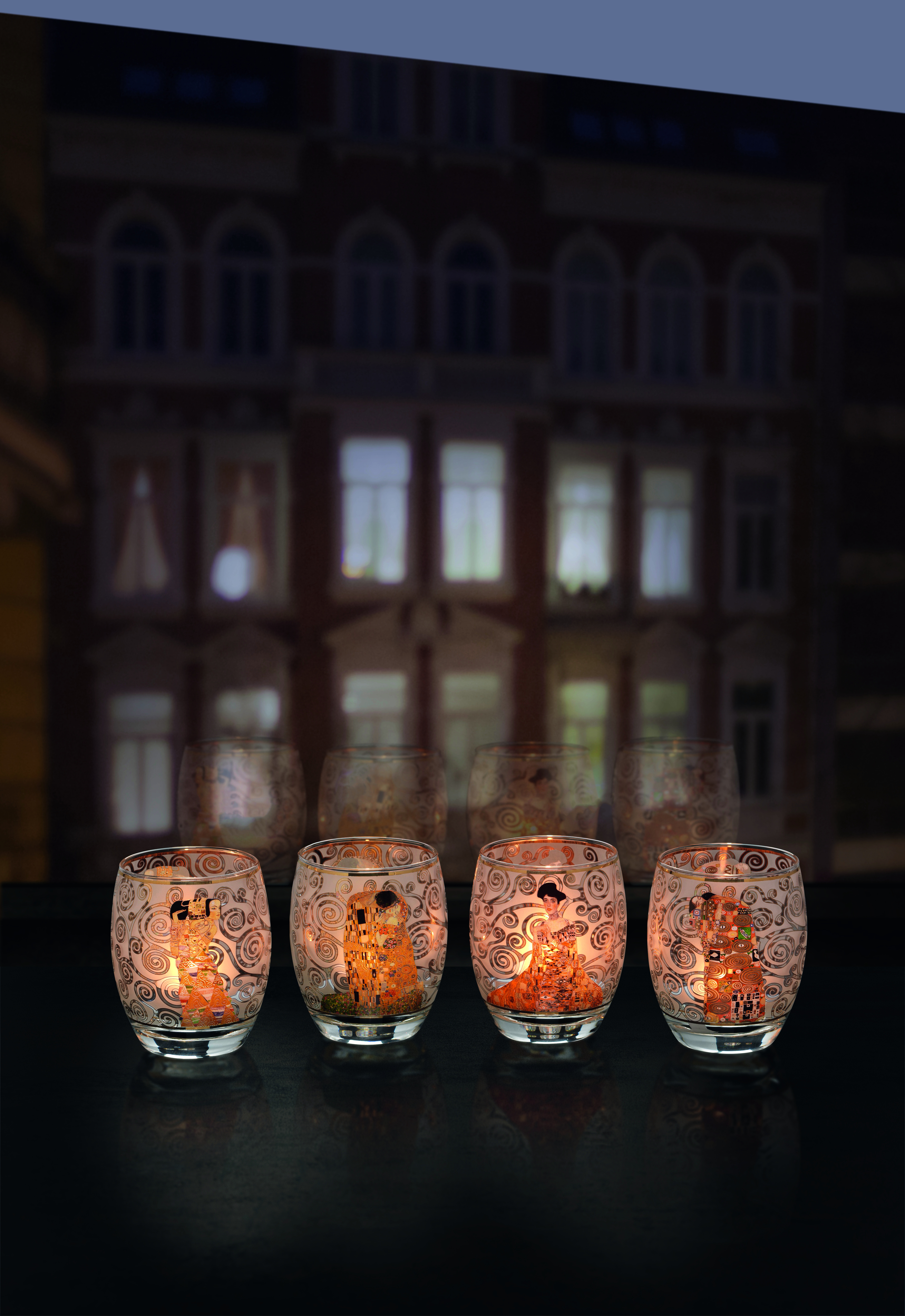 Teelichtgläser 4-er Set - Gustav Klimt