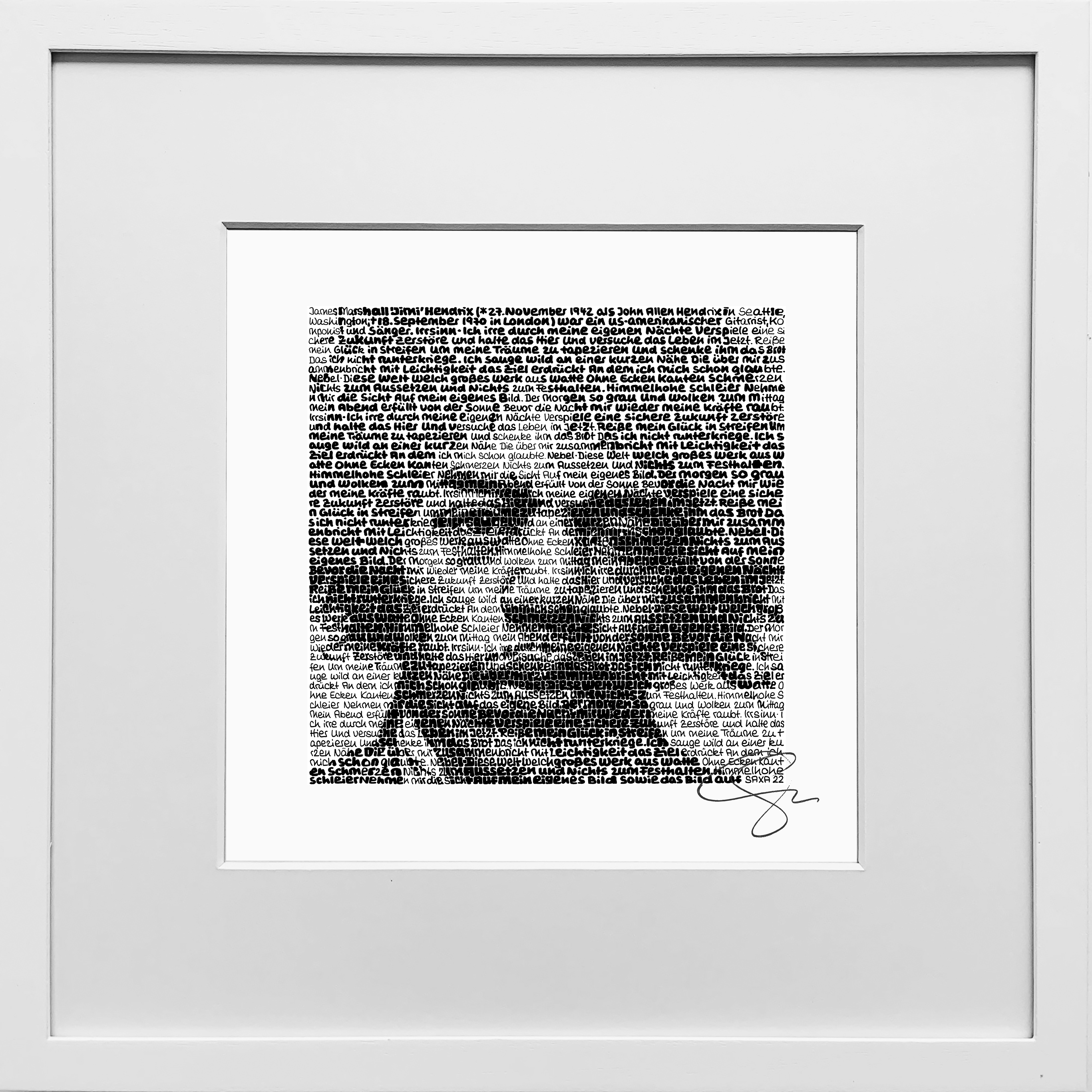 Jimi Hendrix - SAXA Edition Wortmalerei
