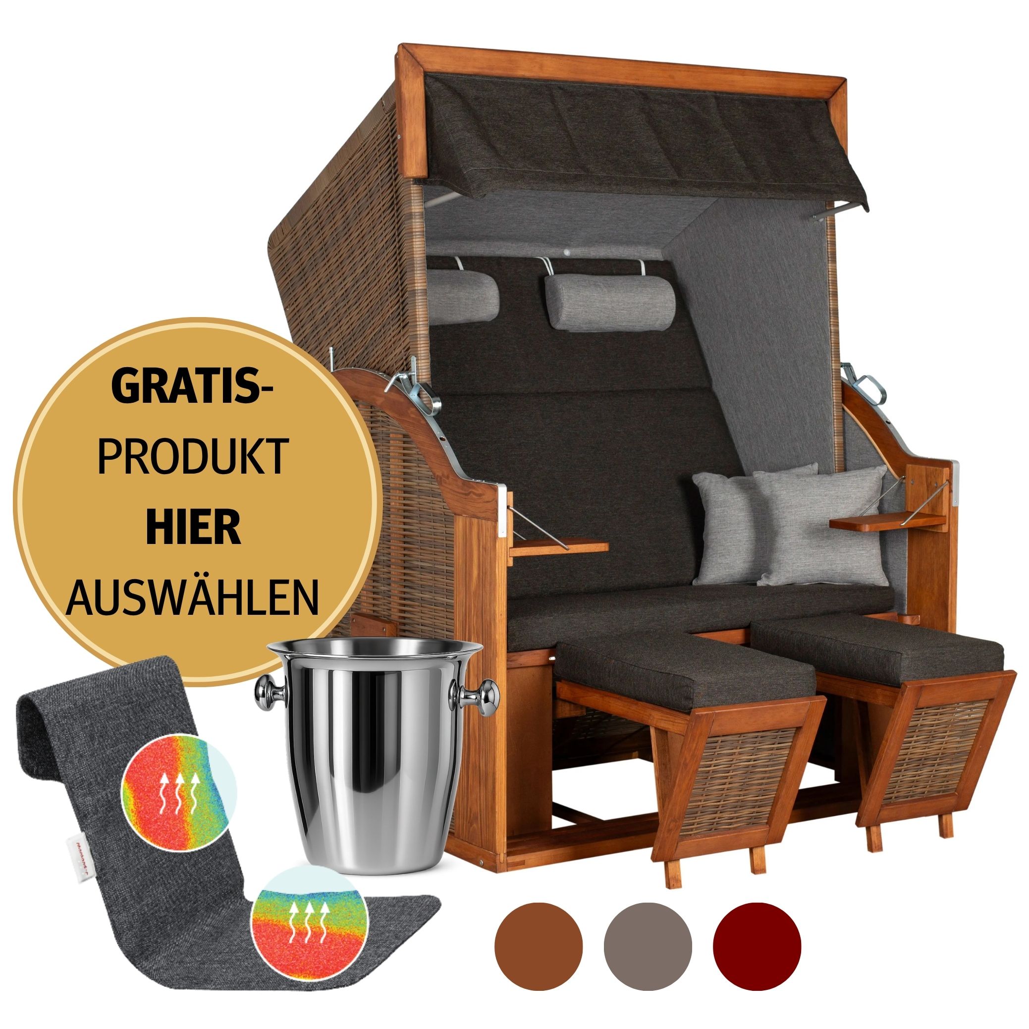 Strandkorb 2-Sitzer | Pinienholz – Tinnum